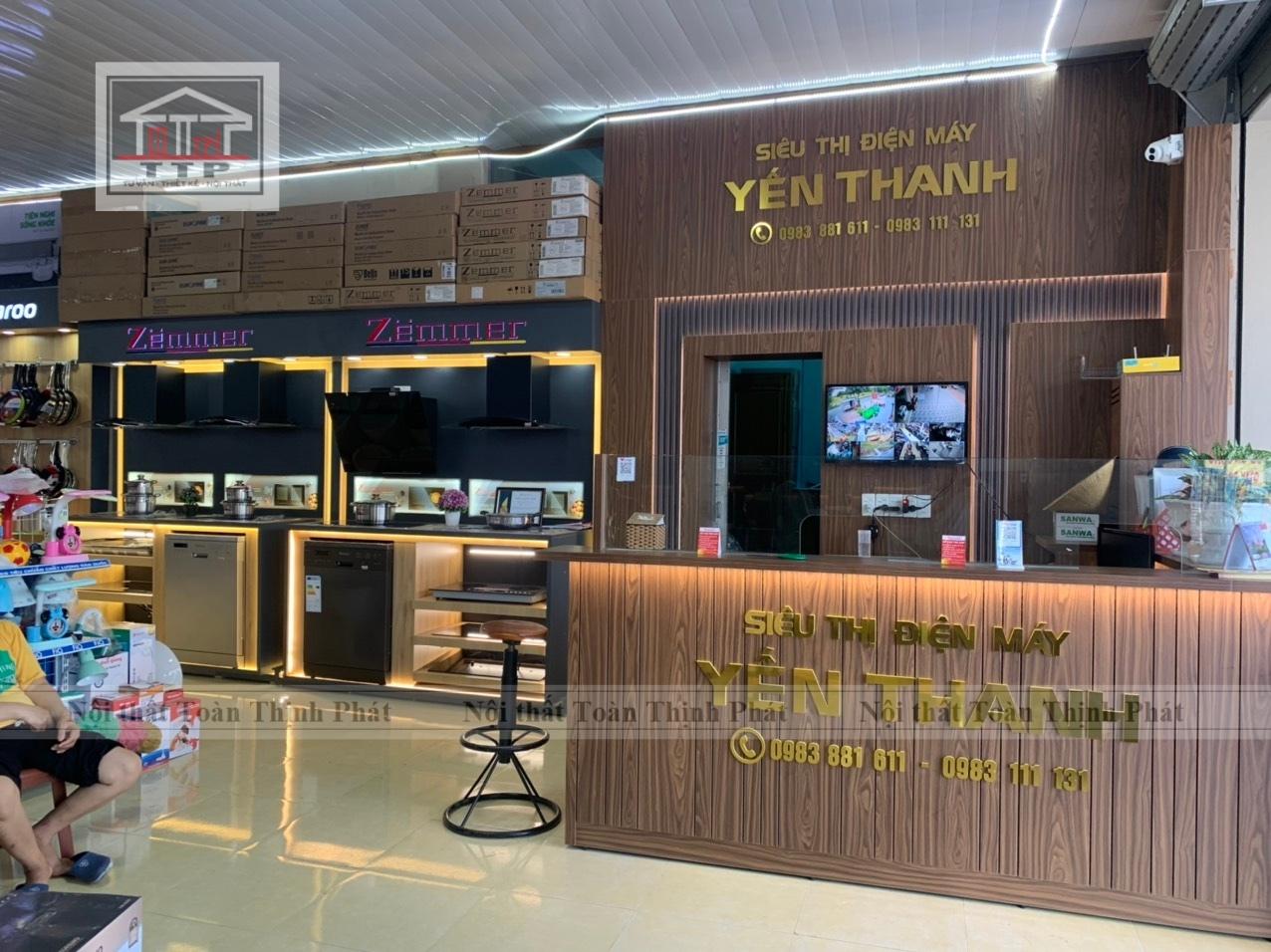 Thi công nội thất siêu thị điện máy Yến Thanh