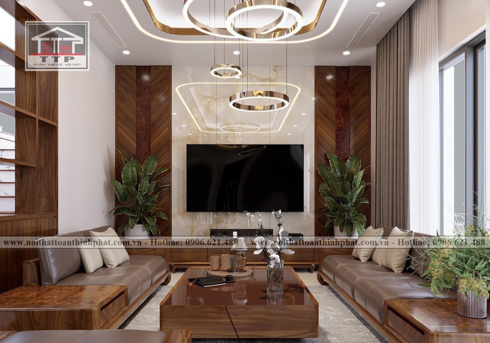 Nội thất phòng khách hiện đại, sang trọng