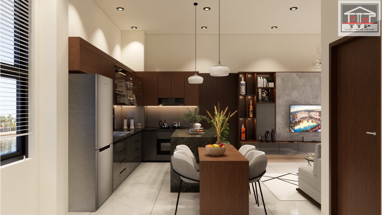 Thiết kế bếp đẹp nhà phố tại TP Vinh