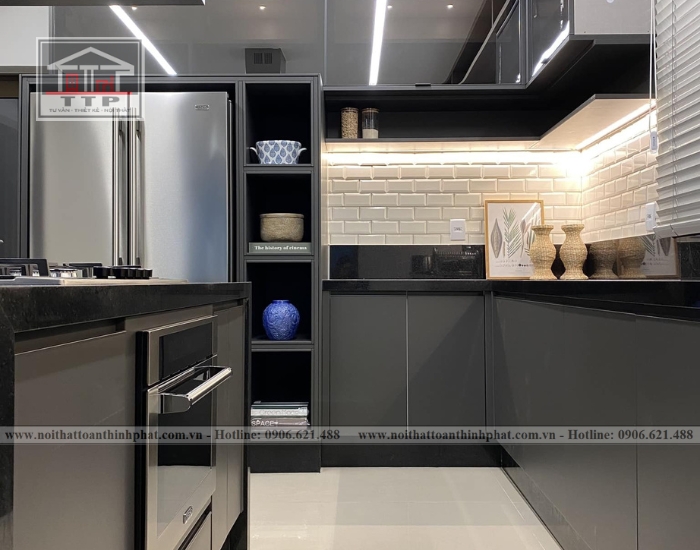 Thi công tủ bếp nhà bác Vinh Hưng Nguyên